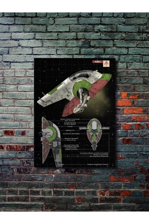 Slave I - Star Wars - Gemi Şemaları - Film & Dizi Posterleri, Özel Tasarım Kağıt Poster