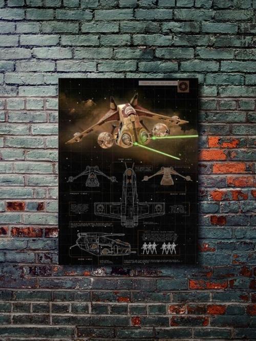 Republic Gunship - Star Wars - Gemi Şemaları - Film & Dizi Posterleri, Özel Tasarım Kağıt Poster