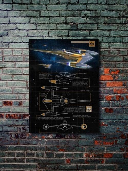 N1 Starfighter - Star Wars - Gemi Şemaları - Film & Dizi Posterleri, Özel Tasarım Kağıt Poster