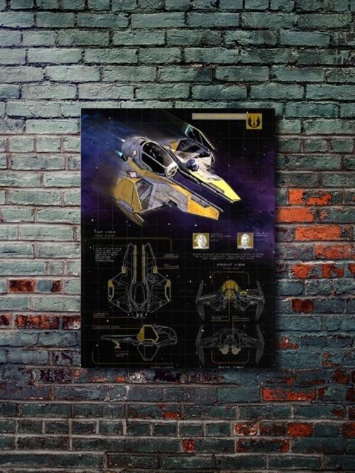 Jedi Interceptor - Star Wars - Gemi Şemaları - Film & Dizi Posterleri, Özel Tasarım Kağıt Poster