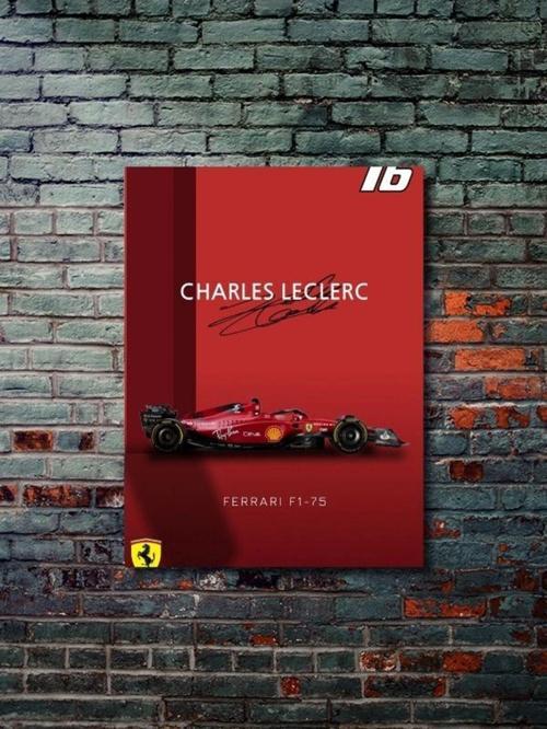 Charles Leclerc - Formula -1 - Eşsiz Tasarım Otomobil Posterleri, Özel Tasarım Kağıt Poster