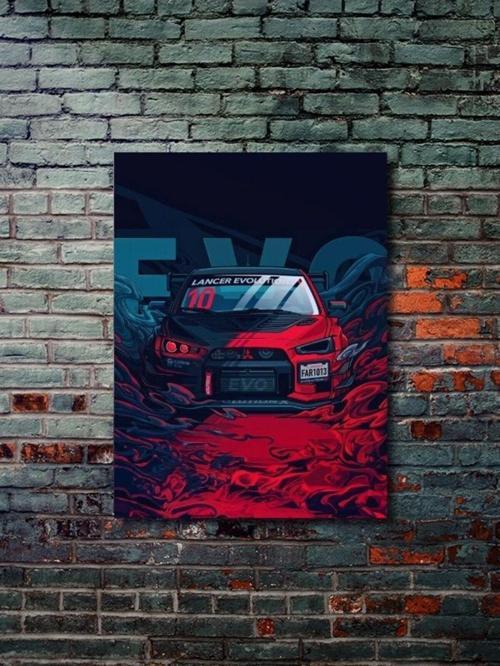 Mitsubishi - Evo 10 - Eşsiz Tasarım Motosiklet Posterleri, Özel Tasarım Kağıt Poster