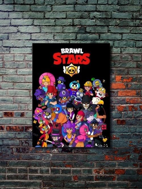 Brawl Stars, Eşsiz Tasarım Oyun, Karakter Posterleri, Özel Tasarım Kağıt Poster