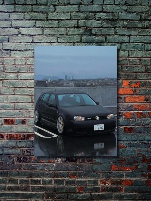 Volkswagen - Golf Mk4 - Eşsiz Tasarım Motosiklet Posterleri, Özel Tasarım Kağıt Poster