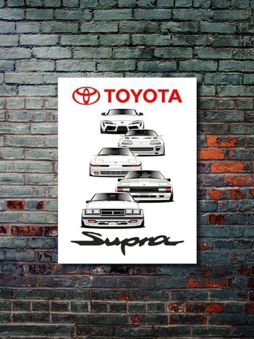 Toyota - Supra Serisi - Eşsiz Tasarım Motosiklet Posterleri, Özel Tasarım Kağıt Poster