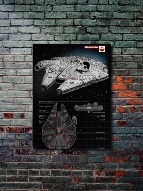 Millennium Falcon - Star Wars - Gemi Şemaları - Film & Dizi Posterleri, Özel Tasarım Kağıt Poster