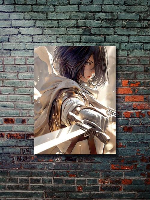 Mikasa Akerman - Attack On Titan - Anime & Manga Posterleri, Özel Tasarım Kağıt Poster, Duvar Sanatı