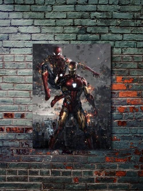 İron Man Ve Spiderman - Marvel - Film & Dizi Posterleri, Özel Tasarım Kağıt Poster, Duvar Sanatı