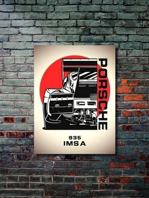 395 Imsa - Porsche - Eşsiz Tasarım Motosiklet Posterleri, Özel Tasarım Kağıt Poster