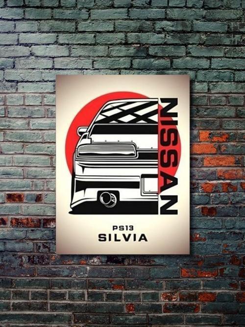 Silvia Ps13 - Nissan - Eşsiz Tasarım Motosiklet Posterleri, Özel Tasarım Kağıt Poster