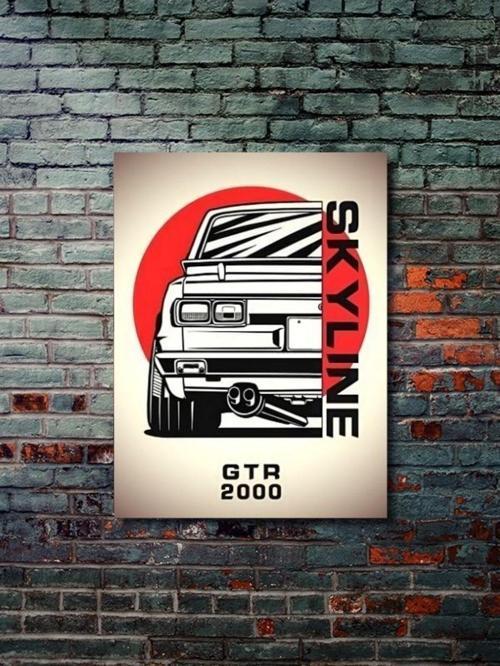 Skyline Gtr2 - Nissan - Eşsiz Tasarım Motosiklet Posterleri, Özel Tasarım Kağıt Poster