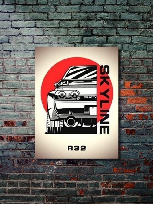 Skyline R32 - Nissan - Eşsiz Tasarım Motosiklet Posterleri, Özel Tasarım Kağıt Poster