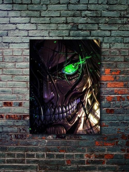 Eren Jaegerr - Attack On Titan, Anime - Manga Serisi, Özel Tasarım Kağıt Poster, Duvar Sanatı