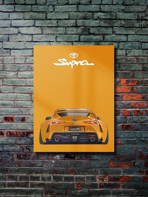 Toyota Supra, Eşsiz Tasarım Otomobil Posterleri, Özel Tasarım Kağıt Poster