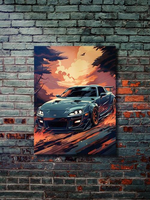 Toyota Supra, Eşsiz Tasarım Otomobil Posterleri, Özel Tasarım Kağıt Poster