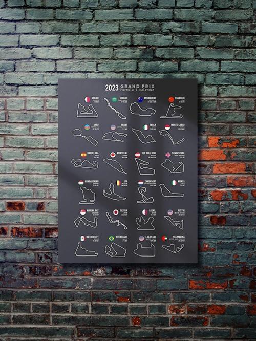 Formula 1 2023 Pist Takvimi, Eşsiz Tasarım Otomobil Posterleri, Özel Tasarım Kağıt Poster