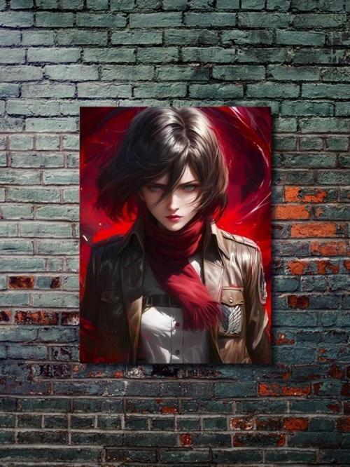 Mikasa Ackerman - Attack On Titan, Anime - Manga Serisi, Özel Tasarım Kağıt Poster, Duvar Sanatı