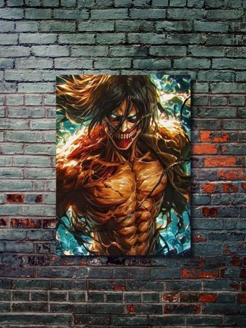 Eren Jaegerr - Attack On Titan, Anime - Manga Serisi, Özel Tasarım Kağıt Poster, Duvar Sanatı