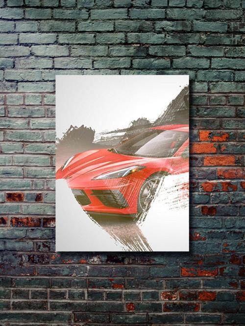 Chevrolet Corvette, Eşsiz Tasarım Otomobil Posterleri, Özel Tasarım Kağıt Poster, Duvar Sanatı