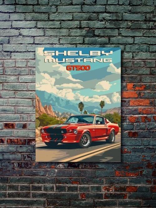 Shelby Gt500, Eşsiz Tasarım Otomobil Posterleri, Özel Tasarım Kağıt Poster