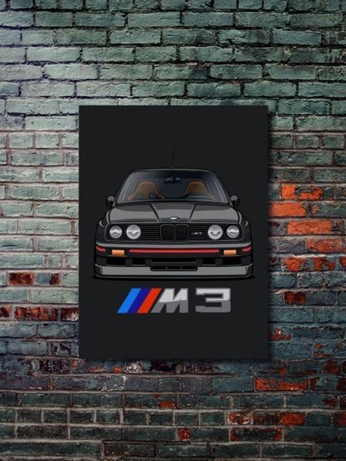Bmw M3 E30 - Eşsiz Tasarım Otomobil Posterleri, Özel Tasarım Kağıt Poster