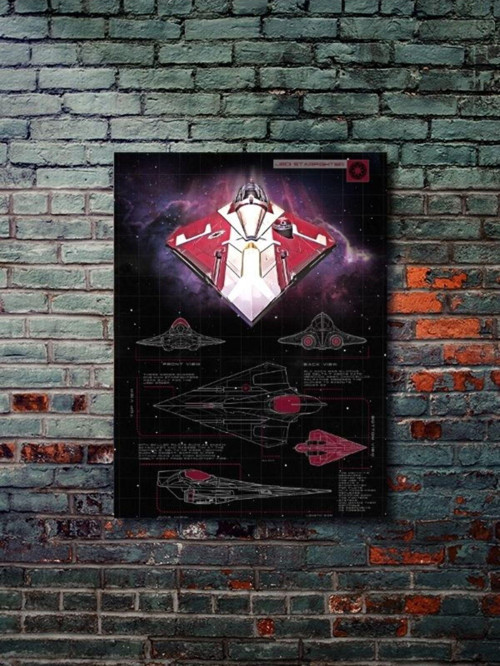 Jedi Starfighter - Star Wars - Gemi Şemaları - Film & Dizi Posterleri, Özel Tasarım Kağıt Poster