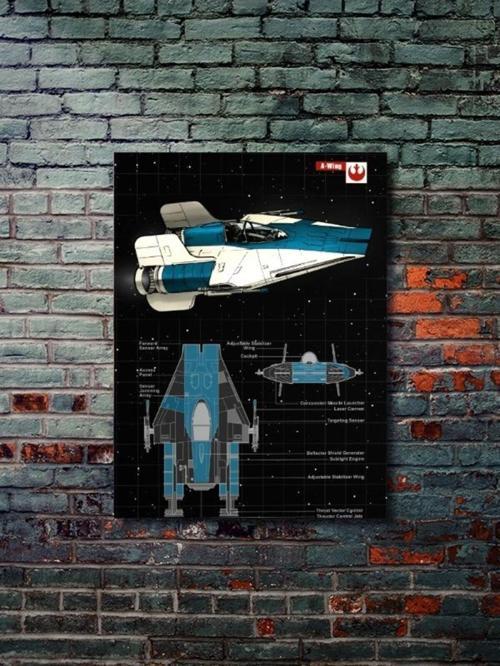 A-Wing - Star Wars - Gemi Şemaları - Film & Dizi Posterleri, Özel Tasarım Kağıt Poster
