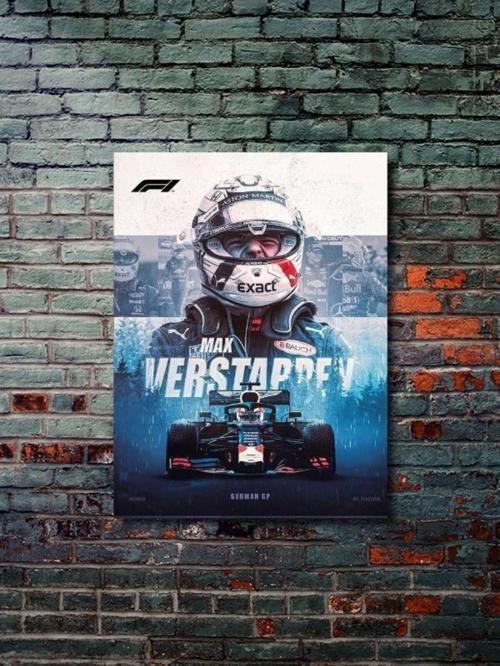 Max Verstappe - Formula -1 - Eşsiz Tasarım Otomobil Posterleri, Özel Tasarım Kağıt Poster