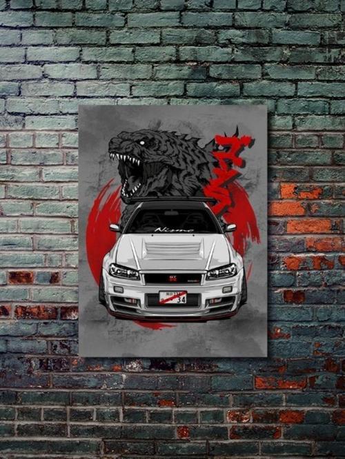 Nissan Skyline Gtr34 - Eşsiz Tasarım Otomobil Posterleri, Özel Tasarım Kağıt Poster