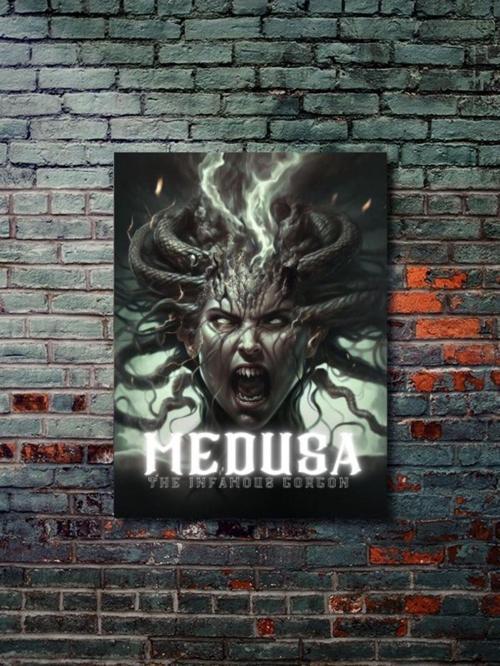 Medusa - Eşsiz Tasarım Yunan Tanrıları, Mitoloji, Karakter Posterleri, Özel Tasarım Kağıt Poster,