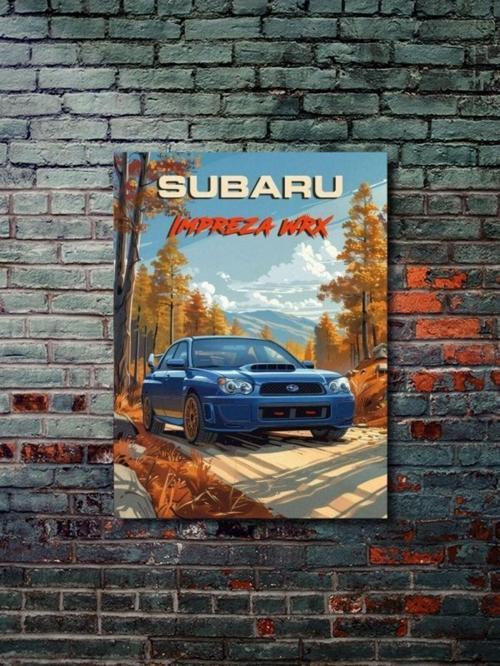 Subaru İmpreza Wrx, Eşsiz Tasarım Otomobil Posterleri, Özel Tasarım Kağıt Poster