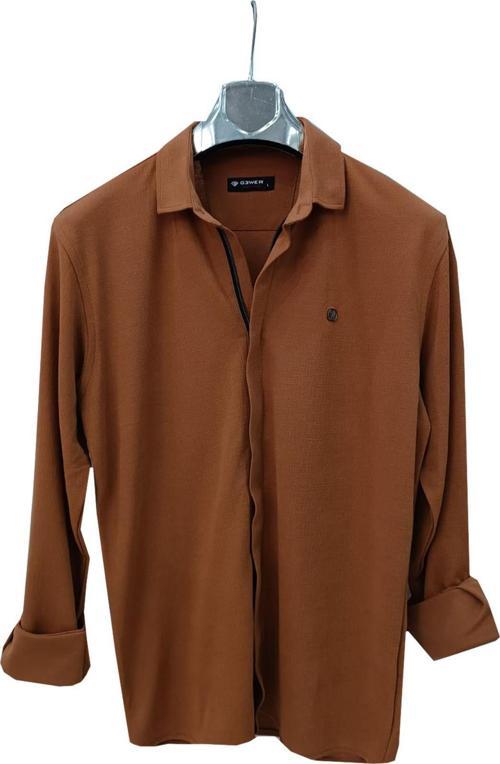 Gewer Uzun Kol Slim Fit Erkek Fermuarlı Gömlek