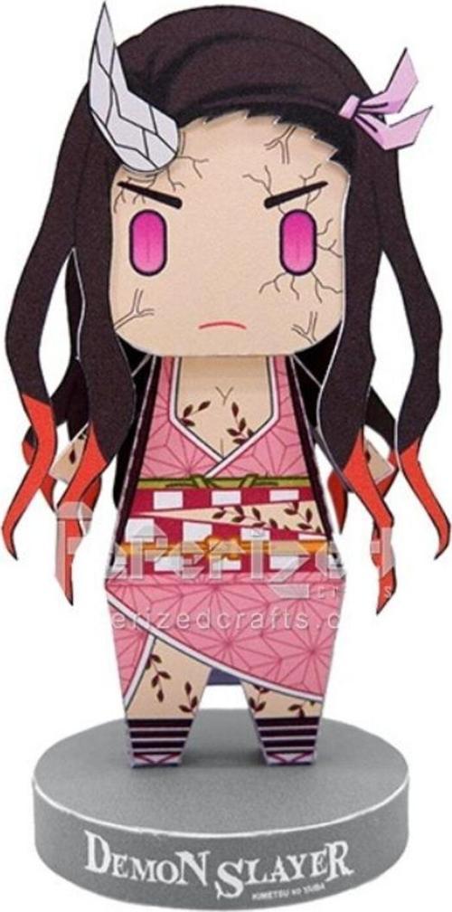 Nezuko Kamado - Demon Slayer - Hobi, Kesime Hazır Kağıt Maket, Çocuklar Ve Yetişkinler İçin Uygun
