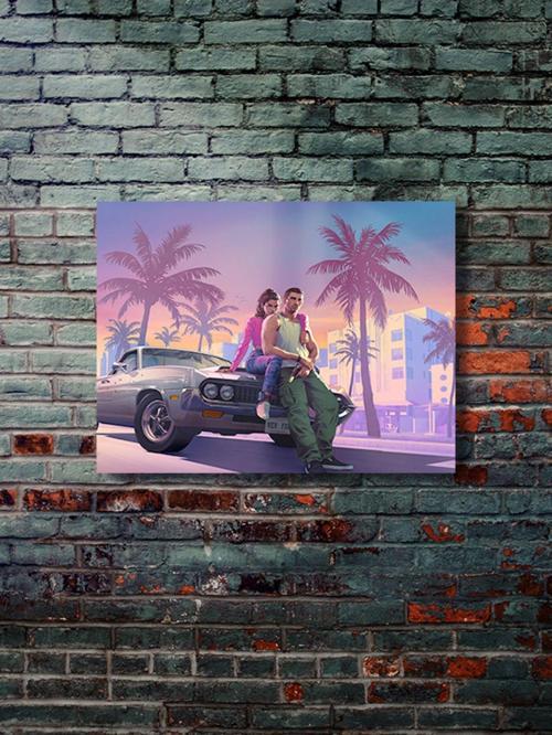 Gta 6 (Vı) - Gaming Posterleri, Özel Tasarım Kağıt Poster, Duvar Sanatı