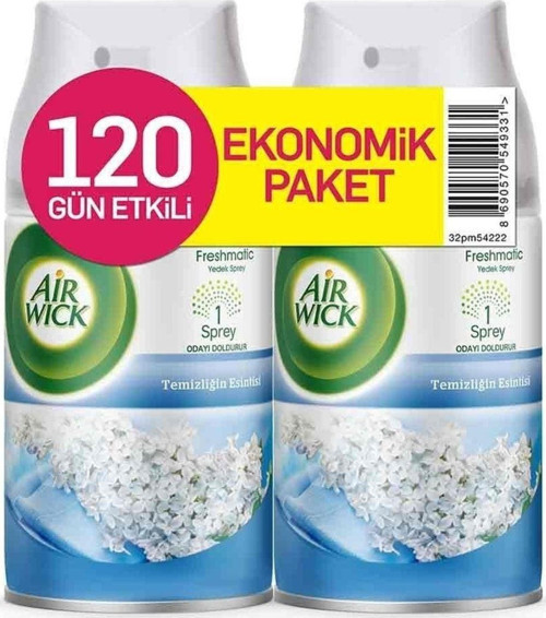 Aır Wıck Oda Parfümü Cool Lınen - Temizliğin Esintisi 250 Ml (2 Adet) Beyaz