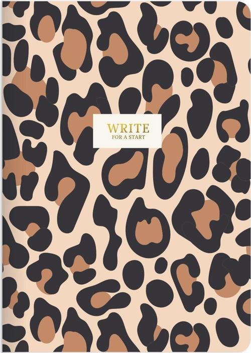 A5 Çizgili Sert Kapak Write For A Start Defter - Leopar