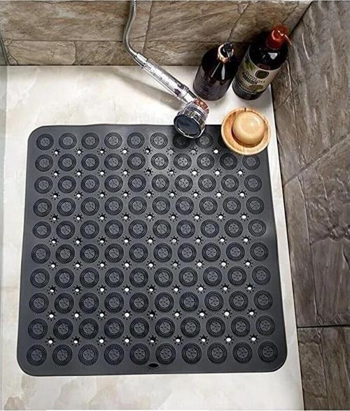 Kare Vantuzlu Banyo Kaydırmaz Paspas- Tırtıklı Ayak Duş Matı Silikon Masaj Pedi