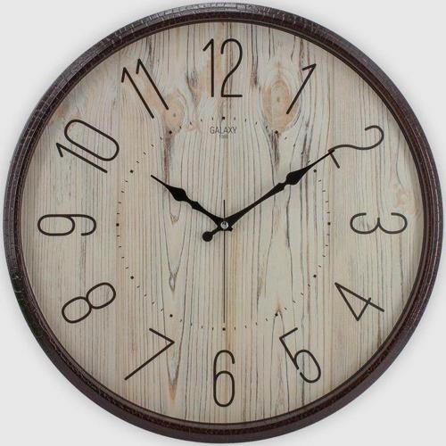 Premium Serisi Sessiz Akar Latin Rakamlı Ahşap Görünümlü Modern 50 CM Duvar Saati