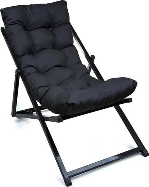 Şezlong Metal Katlanır Minderli Balkon, Bahçe, Teras Ve Plaj Için