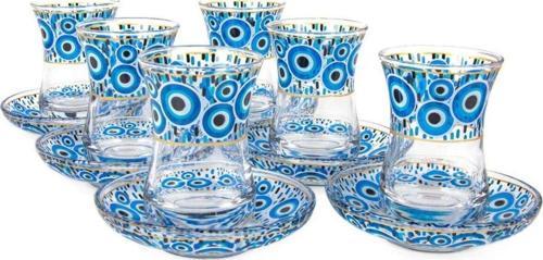 Nazar Desenli 6'Lı Çay Bardak Seti