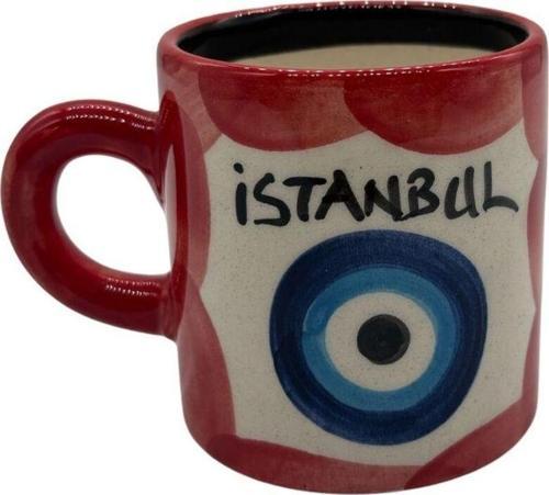 Özel Kabartma Küçük Nazar Kupa Kırmızı
