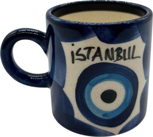 Özel Kabartma Küçük Nazar Kupa Mavi