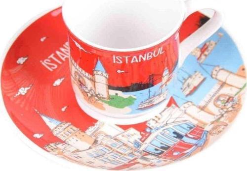 İstanbul Desenli 2'Li Kahve Fincan Seti