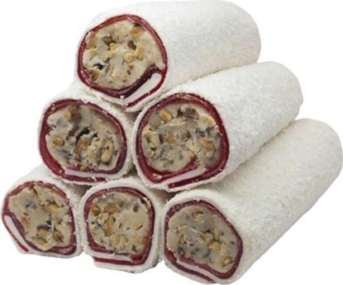 Sütlü Çilekli Bademli Sarma Lokum