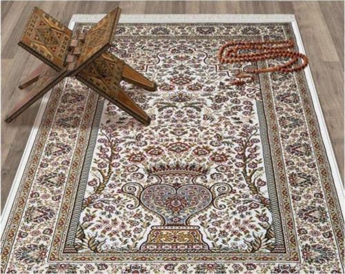 Desenli 60*120 Bej İpek Seccade