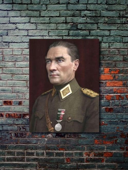 Mustafa Kemal Atatürk Tarihi Portre Posteri, Tarihi Kişiler, Özel Tasarım Kağıt Poster, Duvar Sanatı