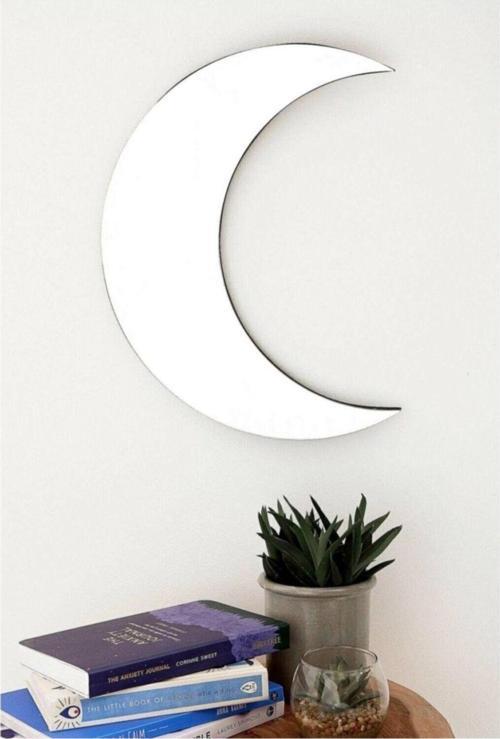 Ay Figürlü Dekoratif Pleksi Ayna 3Mm Mdf Üzerine Yapıştırma
