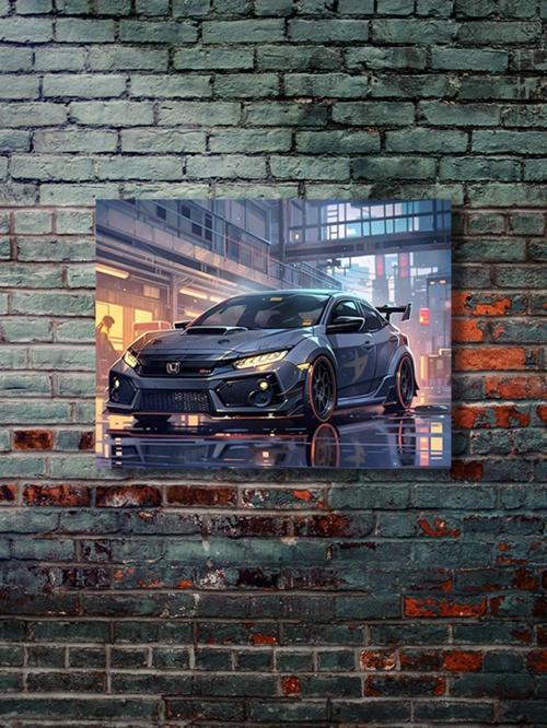 Honda Civic Type R, Eşsiz Tasarım Otomobil Posterleri, Özel Tasarım Kağıt Poster, Duvar Sanatı