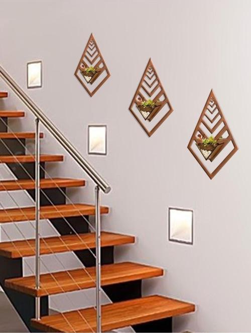 Dekoratif Lazer Kesim Duvar Saksılığı Teraryum Tarzı Balkon Bahçe Dekorasyonu Gibi Alanlarda Ceviz