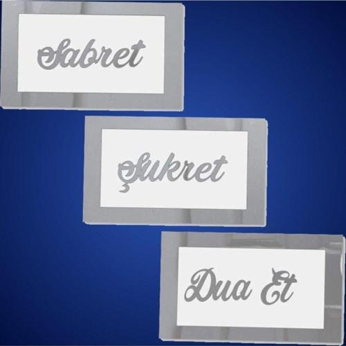 Sabret Şükret Dua Et 3D Ayne Pleksi Ofis Ve Eviniz Için Muhteşem Bir Dekorasyon Ve Hediyelik Ürün